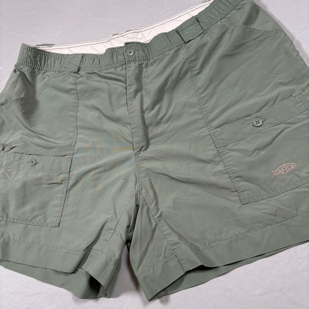 AFTCO Fishing Shorts Mens 40 Green M01 Bluewater Nylon Quick Dry Utility‎ Cargo